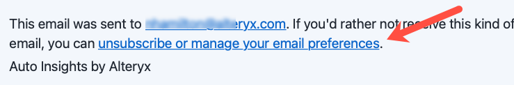 Unsubscribe link in email