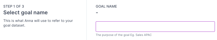 name your goals dataset